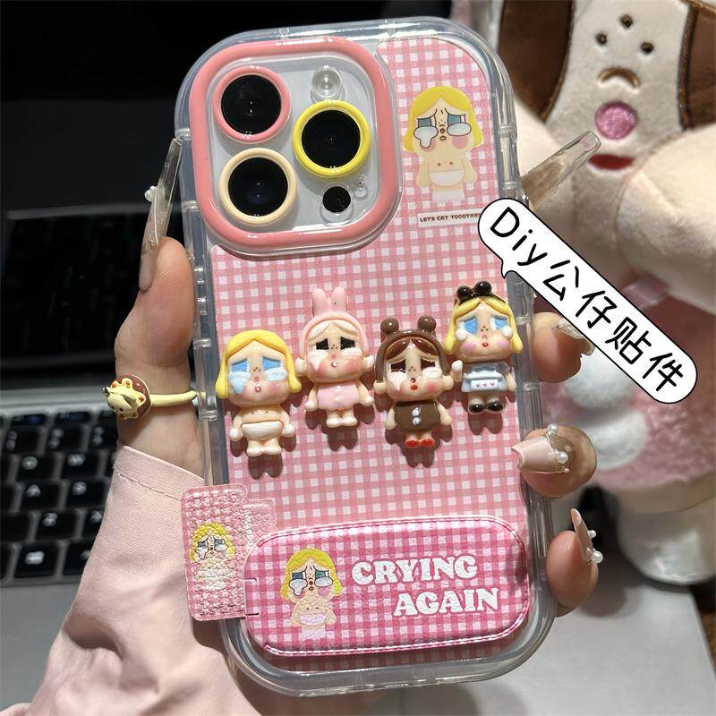 网红公仔适用苹果16promax手机壳mate70pro华为p80个性OPPOReno14红米K80女15vivos30小米17pro荣耀400支架13