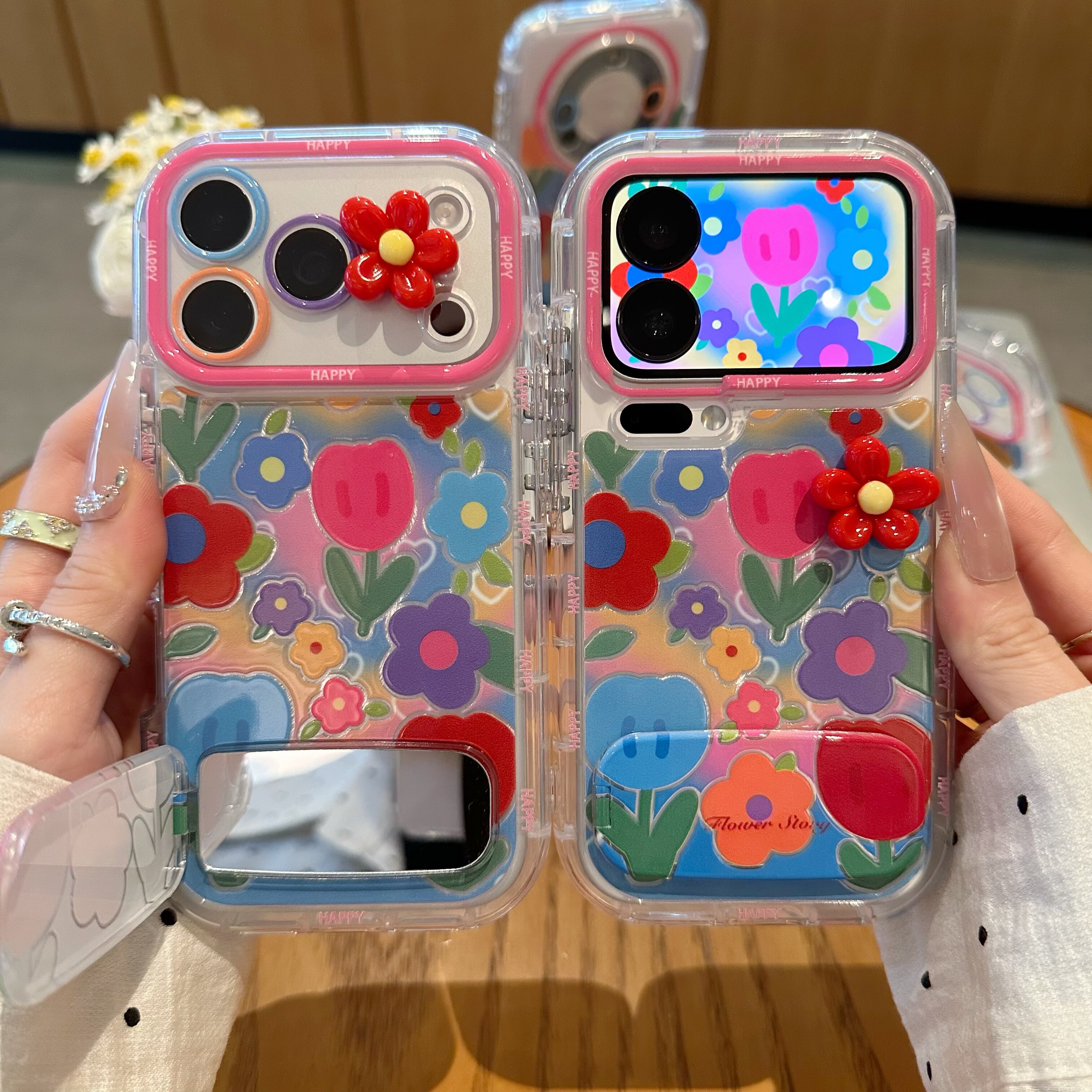 郁金香花适用苹果17promax手机壳iphone16pro小清新12华为mate70新款15支架vivo小米14红米k80荣耀oppo11文艺