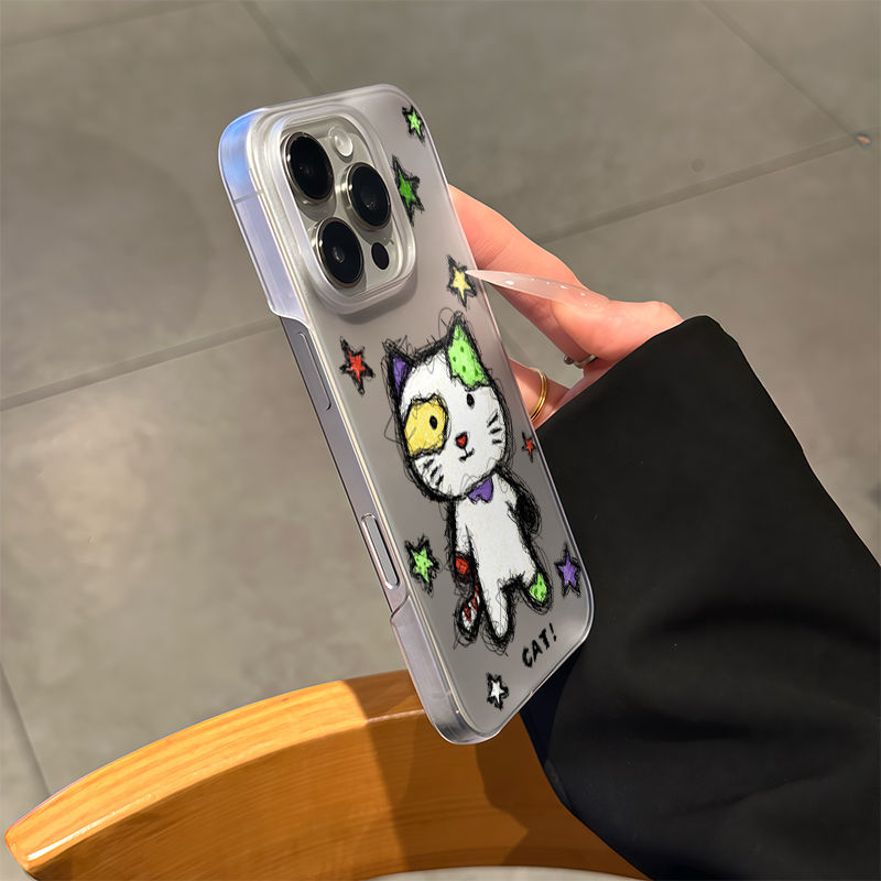 星星小怪猫适用iPhone16promax手机壳13苹果15pro卡通14女华为p70新款vivos20小米15红米k80荣耀oppo磨砂超薄