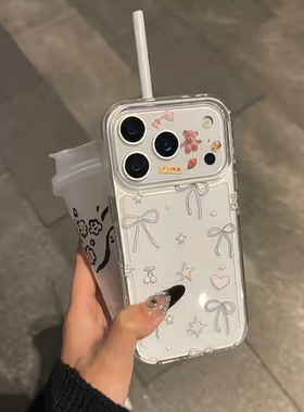 韩风蝴蝶结适用iphone16promax手机壳15苹果17透明13华为mate70小众vivo小米14防摔oppo软壳12红米k80荣耀400