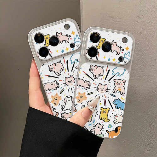 爆炸动物小猪适用苹果17promax手机壳iPhone16新款14华为mate80小米17荣耀magic8卡通OPPOreno15红米VIVOx300
