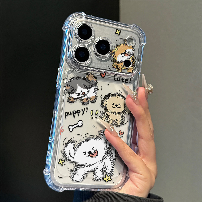 快乐甩头小狗适用iPhone17promax手机壳苹果16pro华为mate70新款13小米15荣耀300vivo四角防摔oppo红米note14