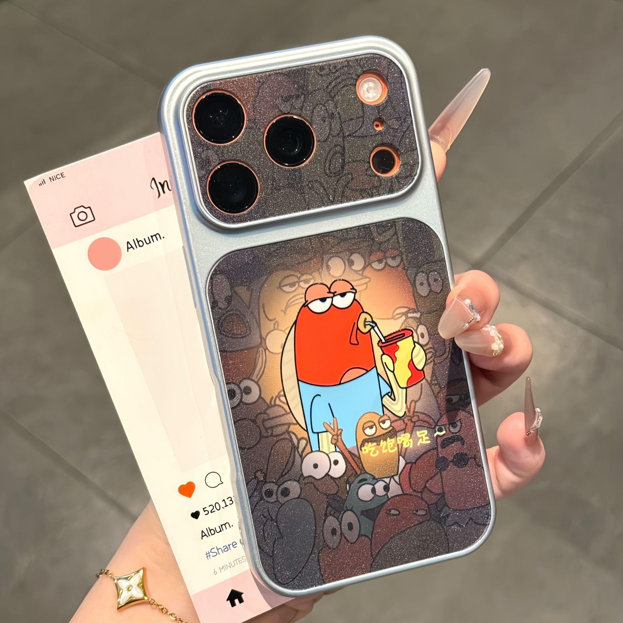 吃饱喝足适用苹果17promax手机壳iPhone16华为mate80小米17pro情侣13荣耀magic8抽象鱼OPPOreno15红米VIVOs30