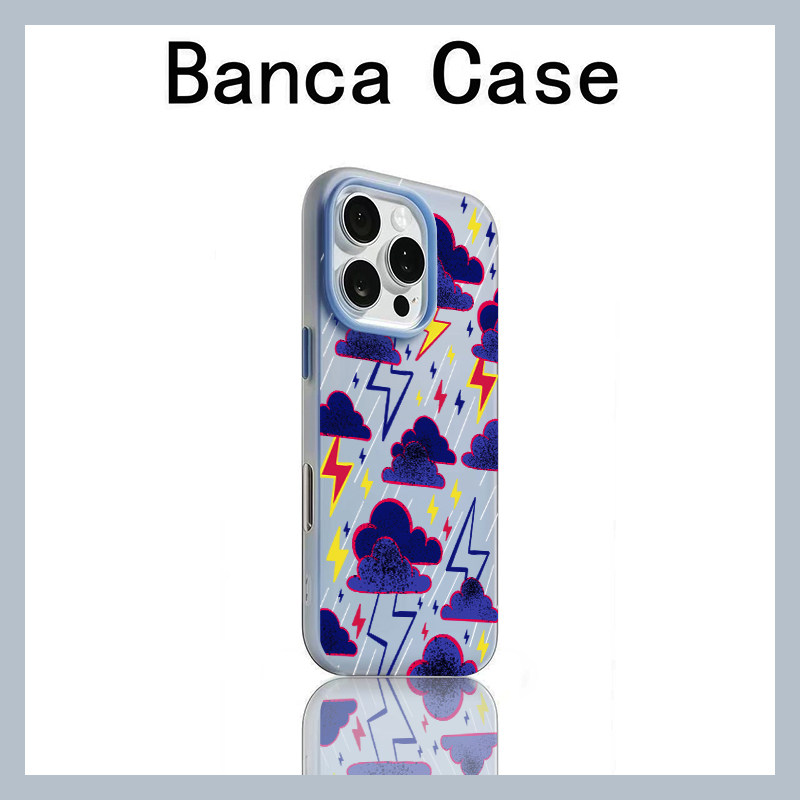 紫色乌云闪电适用苹果16promax手机壳iphone14pro新款13创意卡通12日韩17pro可爱15promax防摔15肤感果冻壳11