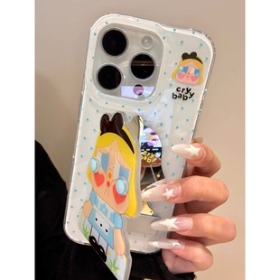 翻盖蓝裙哭娃支架适用iPhone16pro手机壳14苹果15promax可爱12女17华为mate70新款 k80双层vivo小米15荣耀oppo