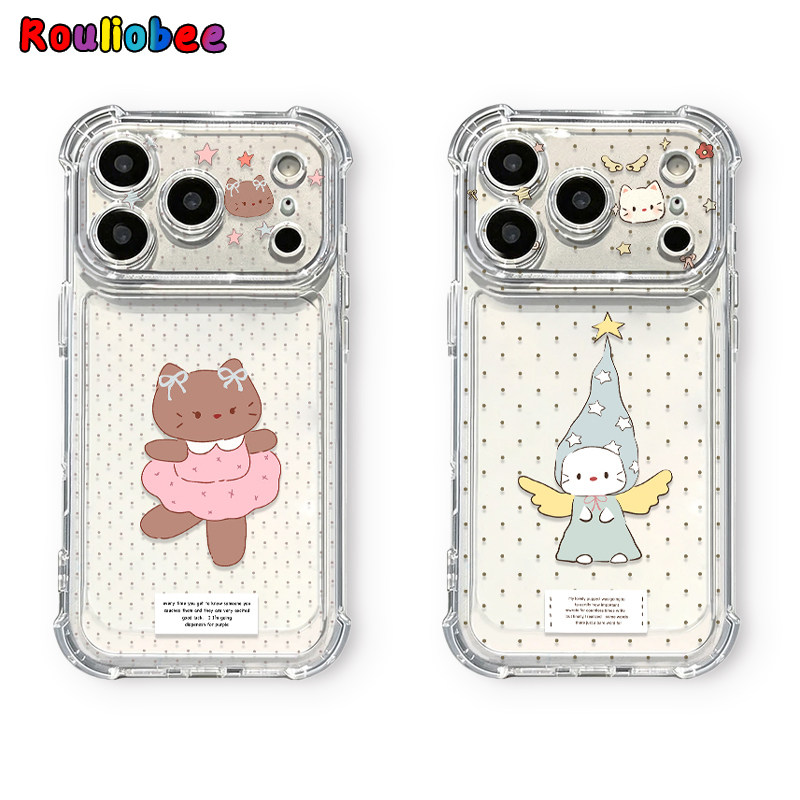 星星天使小猫适用iPhone17promax手机壳15苹果16pro华为mate80小米17荣耀500创意VIVOx300防摔OPPO红米note14
