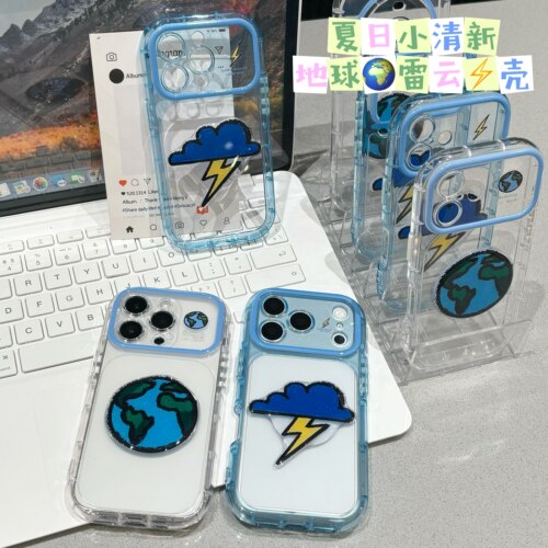 雷云世界贴片适用iPhone16promax手机壳苹果17华为Pura90pro小米14创意opporeno15红米k80荣耀vivox300彩虹壳