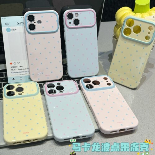 波点爱心视窗适用iPhone17promax苹果16华为p80VIVOs50小米15简约oppofindx9红米note14/13荣耀x70手机壳女男