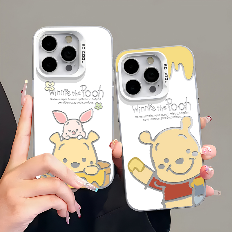 可爱卡通彩银维尼熊插画手机壳