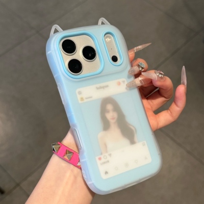 网红二合一果冻猫耳朵适用苹果17promax手机壳iPhone15pro新款13简约14保护套16promax全包15plus男女12软壳
