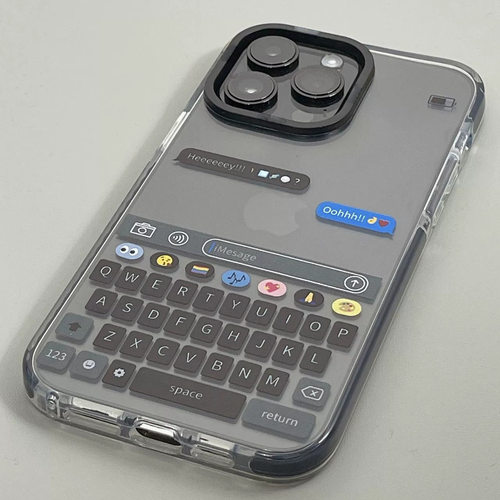 个性聊天黑框适用苹果16promax手机壳iphone14pro新款13创意12简约11保护套15promax全包防摔硅胶17软壳xsmax