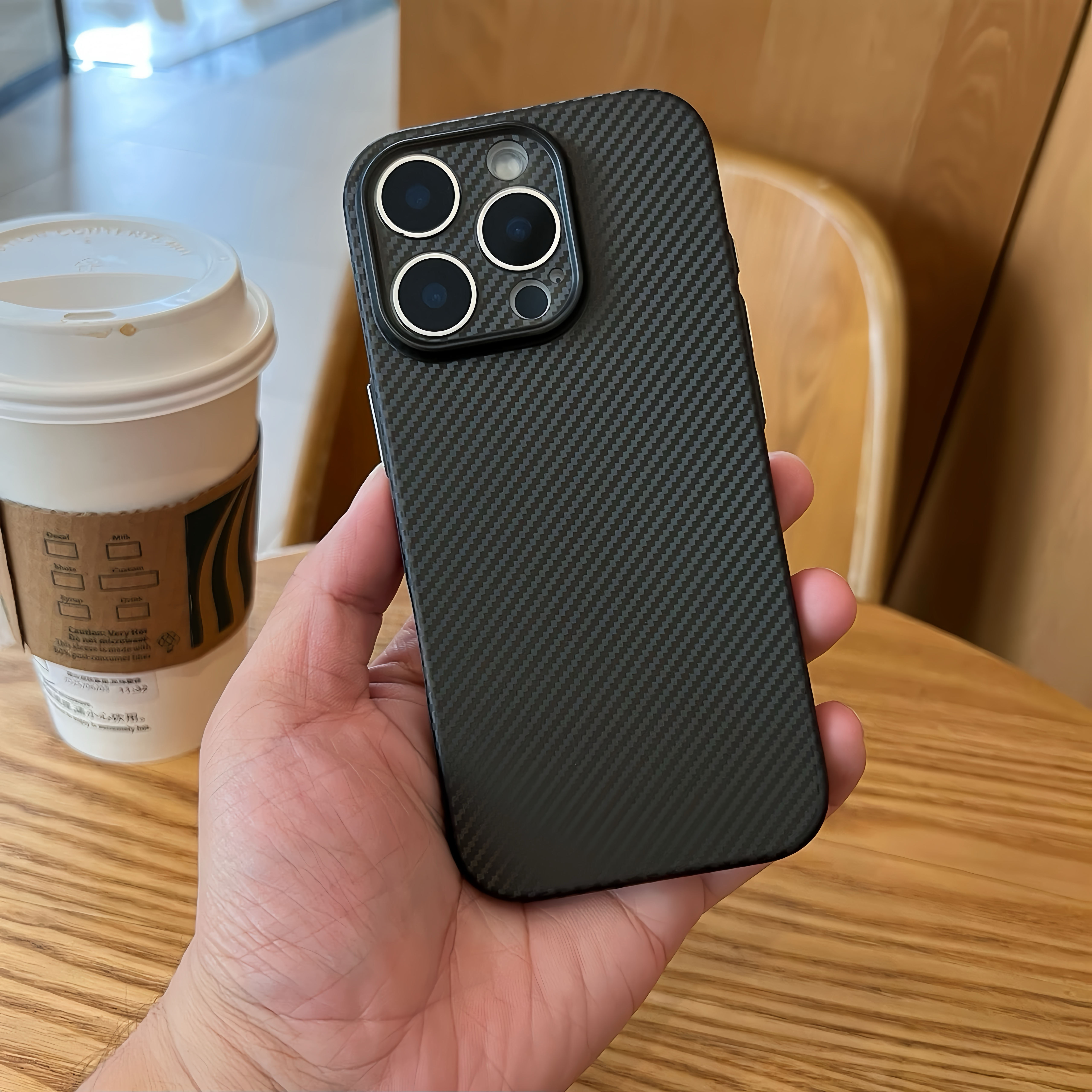 碳纤维纹路适用苹果16promax手机壳iPhone17pro新款13时尚12高级感16保护套15promax全包防摔14plus裸机感16E