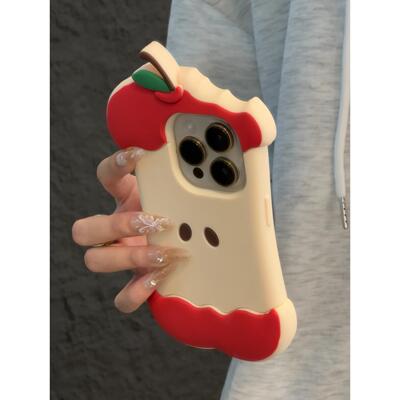 趣味立体硅胶红苹果手机壳防摔