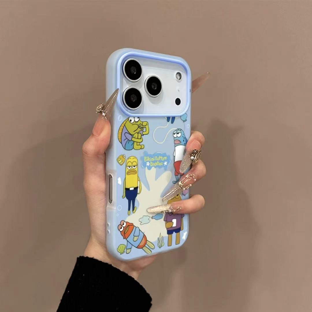 比奇堡丑人鱼适用苹果16promax手机壳iphone14pro新款13卡通12日韩可爱11保护套15promax防摔17pro肤感果冻壳