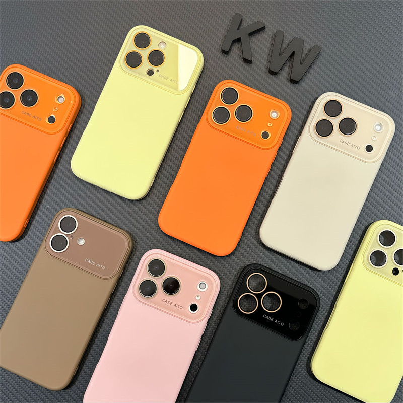 秒变17橙色肤感液态硅胶适用iPhone16苹果15Promax自带镜头膜手机壳Air简约纯色17Promax男女13防摔套14plus