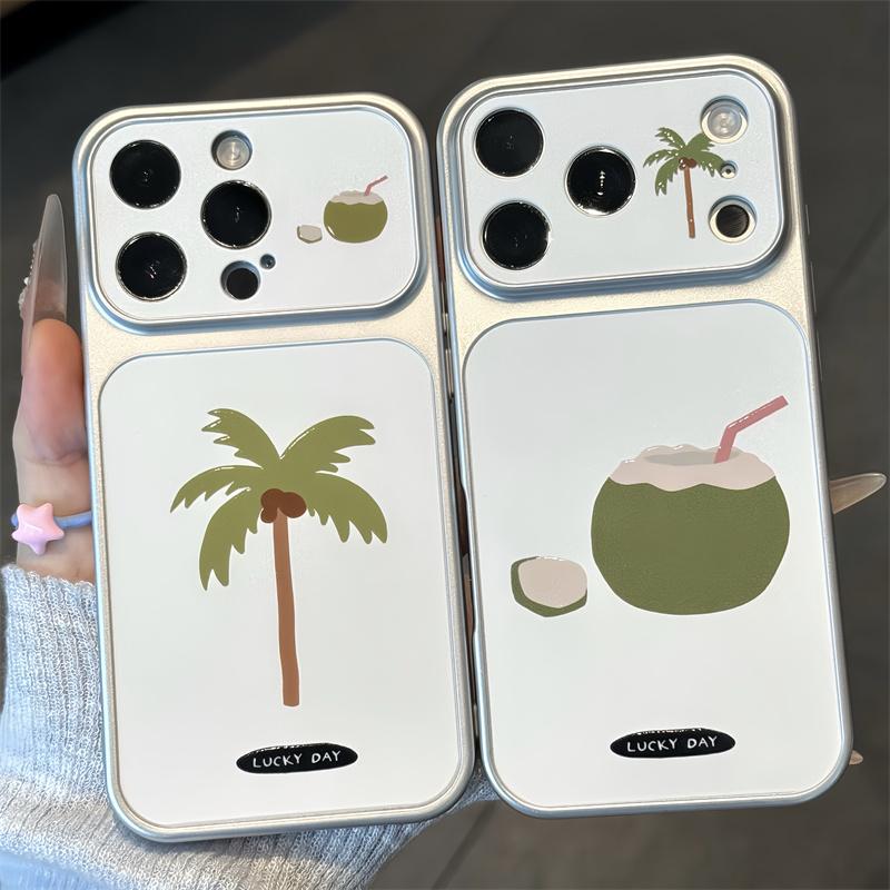 简约椰子椰树适用苹果16promax手机壳iPhone17/18华为p70小米17pro荣耀500创意OPPOfindx8红米k90创意VIVOs50