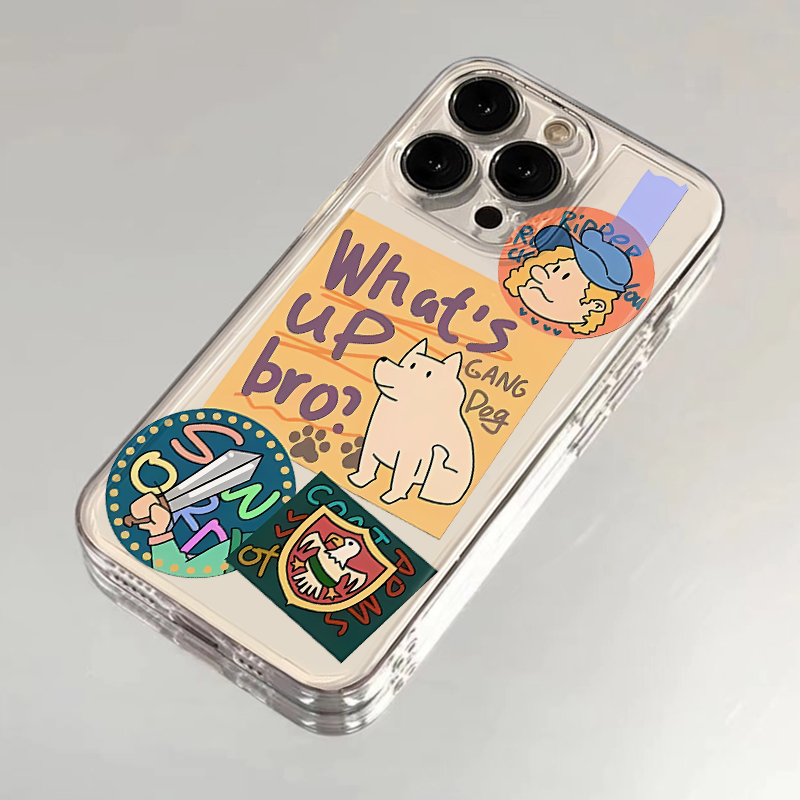 标签情侣小狗适用iPhone16promax手机壳苹果13透明华为mate70卡通vivox200小米15防摔oppo软壳红米k80荣耀300