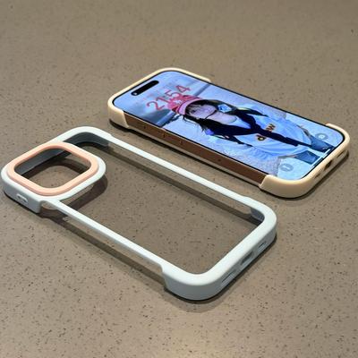 撞色无边框二合一适用苹果16promax手机壳iphone14pro新款13小众17保护套12promax华为mate70小米15个性p70潮