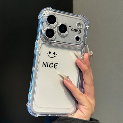简约nice笑脸适用iPhone17promax手机壳15苹果16pro华为mate80小米17荣耀500卡通VIVOx300防摔OPPO红米note14