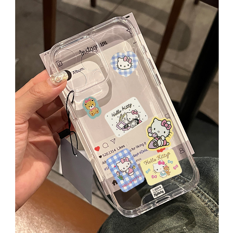 kitty标签适用苹果15promax手机壳iphone1612新款mate60透明红米note13防摔小米14华为pura70荣耀软壳vivoppo
