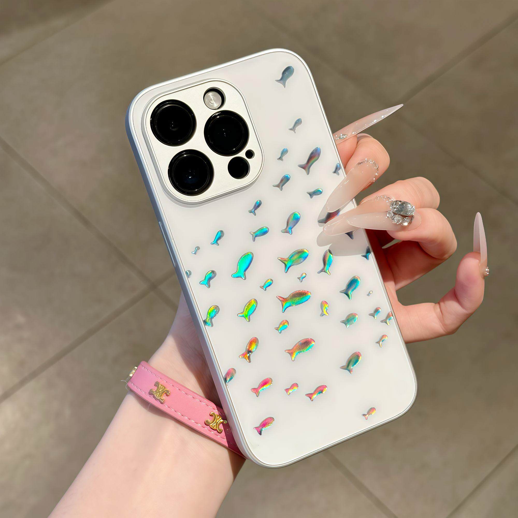 满屏炫彩小鱼儿适用苹果17promax手机壳新款iPhone16pro潮13华为p70保护套12小米15vivo荣耀oppo11红米note14