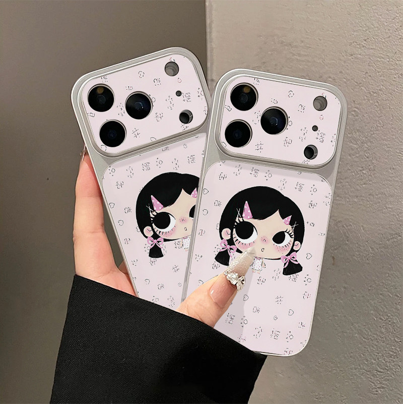 呆萌小满适用苹果16promax手机壳iPhone18pro华为Pura70小米17promax荣耀500电镀壳OPPOfindx8红米k90VIVOs50