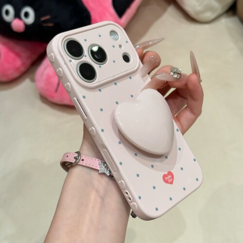 趣味爱心支架适用苹果17promax手机壳iPhone15pro新款13创意12侧边爱心14保护套16promax全包15plus多巴胺壳