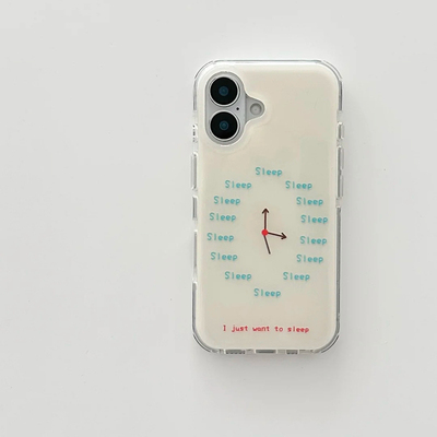 个性sleep时钟适用iPhone16pro手机壳13苹果15promax创意14女12华为mate60新款p70vivo小米15红米k80荣耀oppo