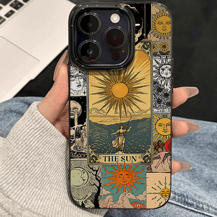 太阳女神适用苹果16promax手机壳iphone14pro新款 13高级感12复古11保护套15promax全包防摔x艺术xr软壳xsmax