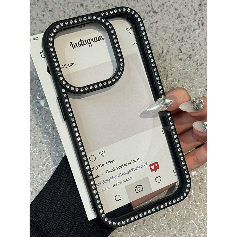 双面镶钻水钻适用于苹果16promax手机壳iPhone15promax高级感粉色14ins风小众13爆款保护套15全包防摔12仙女