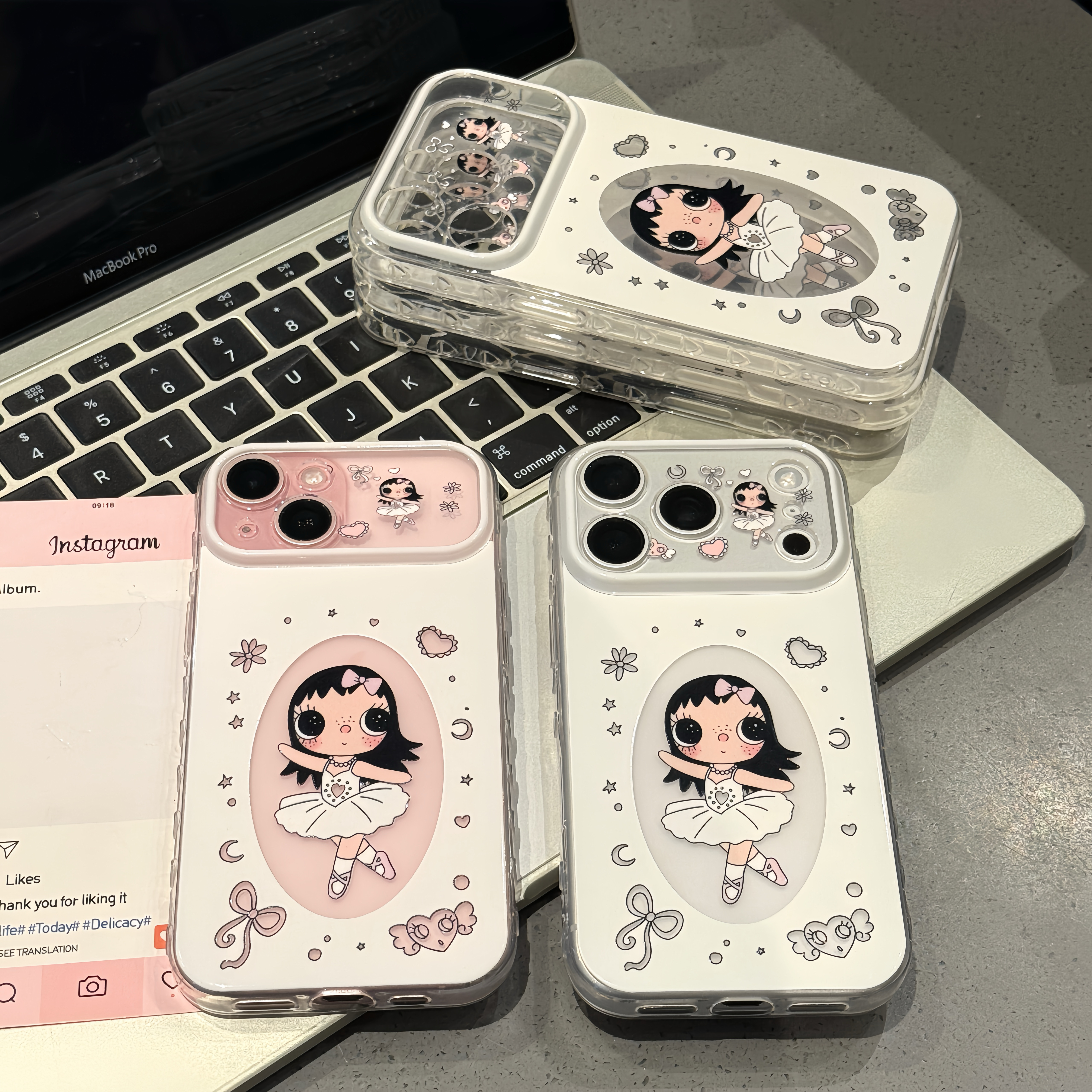 芭蕾小玉适用iPhone16Promax手机壳苹果15华为mate80小米17pro卡通14/13荣耀500少女OPPO红米k80全包VIVOx300
