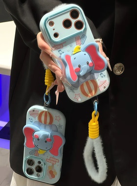 小象支架适用iPhone16promax手机壳12苹果17挂绳13华为p70卡通vivox200小米15防摔oppofinx8红米nate14荣耀90