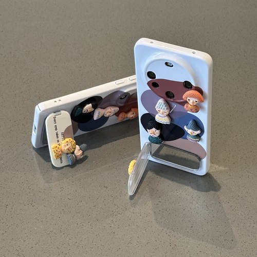 创意人偶贴件支架菲林手机壳