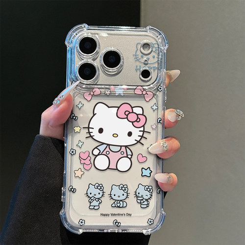 可爱粉猫咪适用iPhone17promax手机壳15苹果16pro华为mate80小米17荣耀500卡通VIVOx300防摔OPPO红米note14女