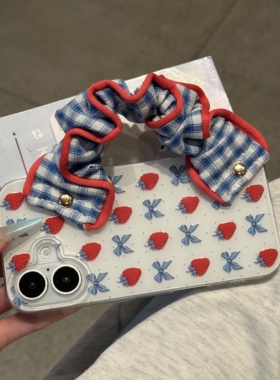 草莓腕带适用iPhone16pro手机壳14苹果15promax时尚13高级感12华为mate70新款k80双层vivo小米15荣耀oppo女11