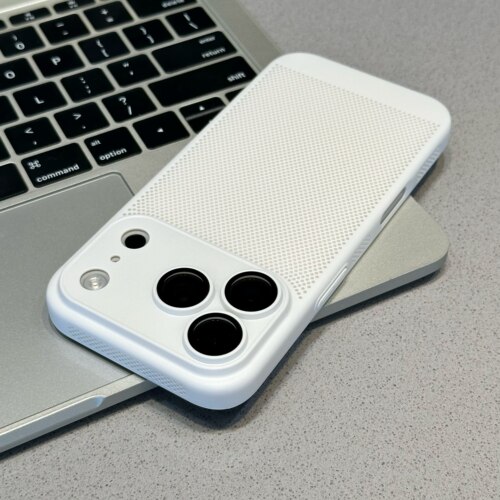 简约蜂窝适用苹果17Promax手机壳超薄散热iPhone16PRO夏日透气15Promax磨砂全包ip14Plus防摔高级感13pro男士