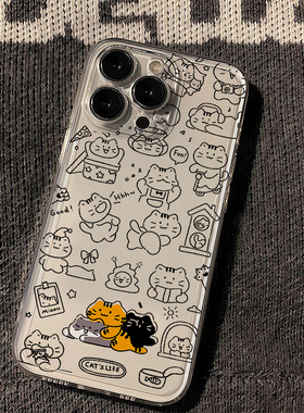 线条哈基米适用苹果16promax手机壳iphone15新款mate60透明14红米note13软k70小米华为pura70软壳vivoppo荣耀