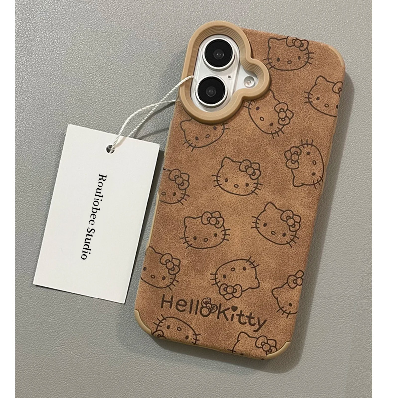 可爱凯蒂猫手机壳翻毛皮防摔