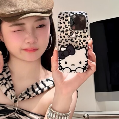 复古豹纹适用16promax手机壳iphone15pro可爱12华为mate60新款p70甜酷vivo小米15红米note14荣耀oppok80漩涡