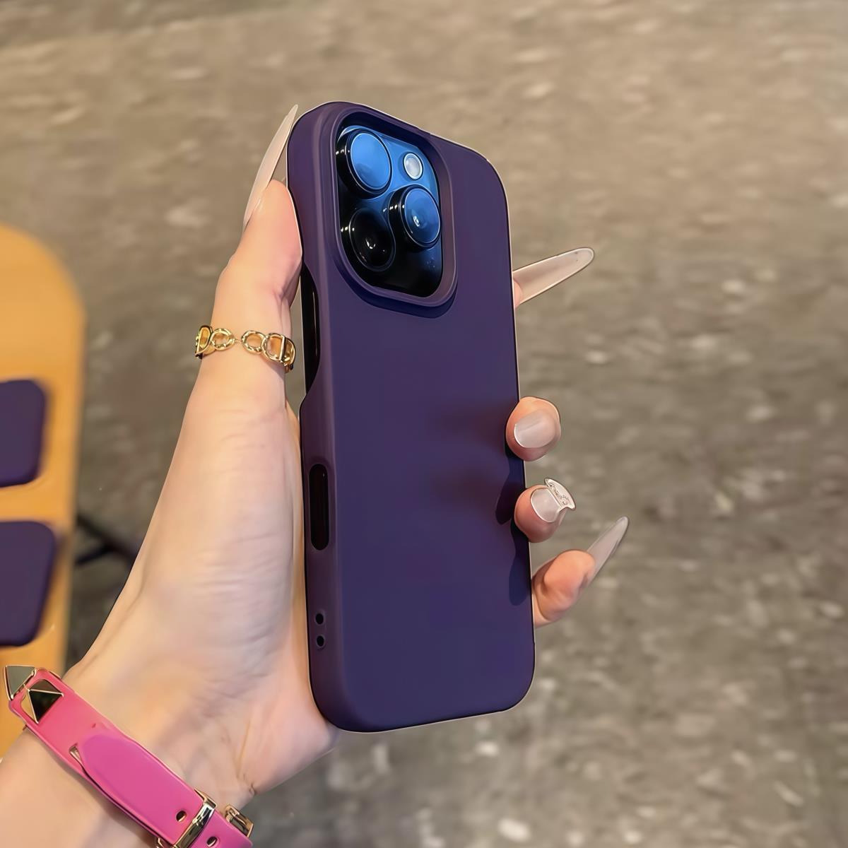 暗夜紫半包软壳适用苹果16promax手机壳iphone15pro简约个性14小众13pro新款12裸机超薄11防摔plus创意多色套