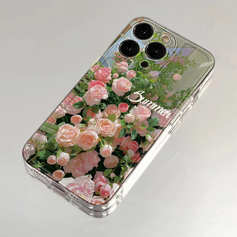 玫瑰花海适用iphone16promax手机壳14苹果13全包14华为mate70小清新vivox200小米15防摔oppo软壳红米k80荣耀