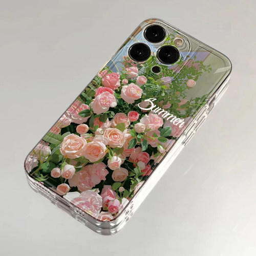 小清新玫瑰花海全包彩绘手机壳