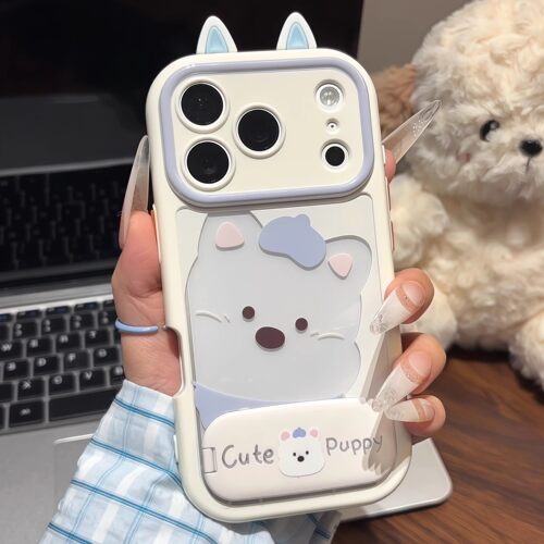 西高地耳朵适用iPhone16promax手机壳14苹果13奶油15华为mate70卡通vivox200小米17支架oppo红米k80荣耀300潮