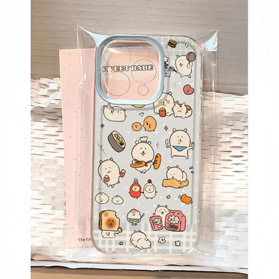 可爱卡通自嘲熊手机壳全包插画