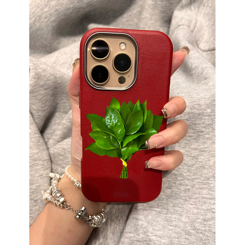 好运柚子叶适用苹果17promax手机壳新款iPhone16pro日韩15promax保护套12可爱13防摔14皮纹金属框11男女款air
