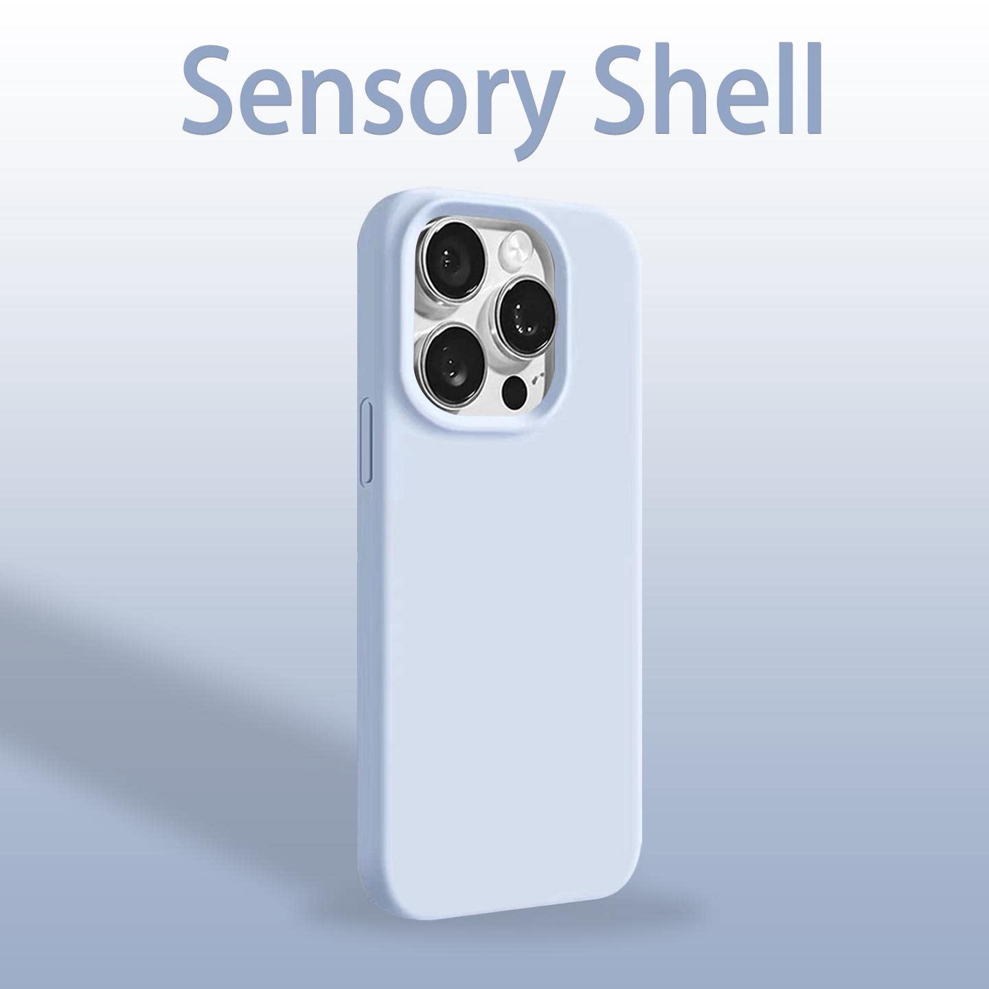 天蓝色肤感大孔适用iPhone16promax手机壳苹果17pro华为p70简约纯色14男女vivos20小米15防摔oppo红米k80荣耀