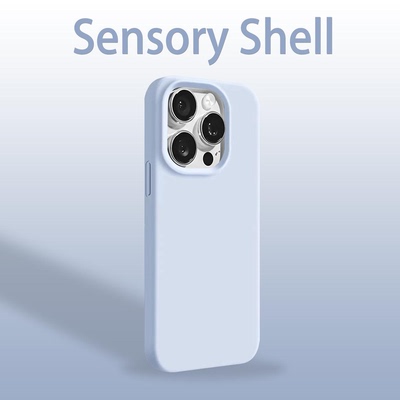 天蓝色肤感大孔适用iPhone16promax手机壳苹果17pro华为p70简约纯色14男女vivos20小米15防摔oppo红米k80荣耀