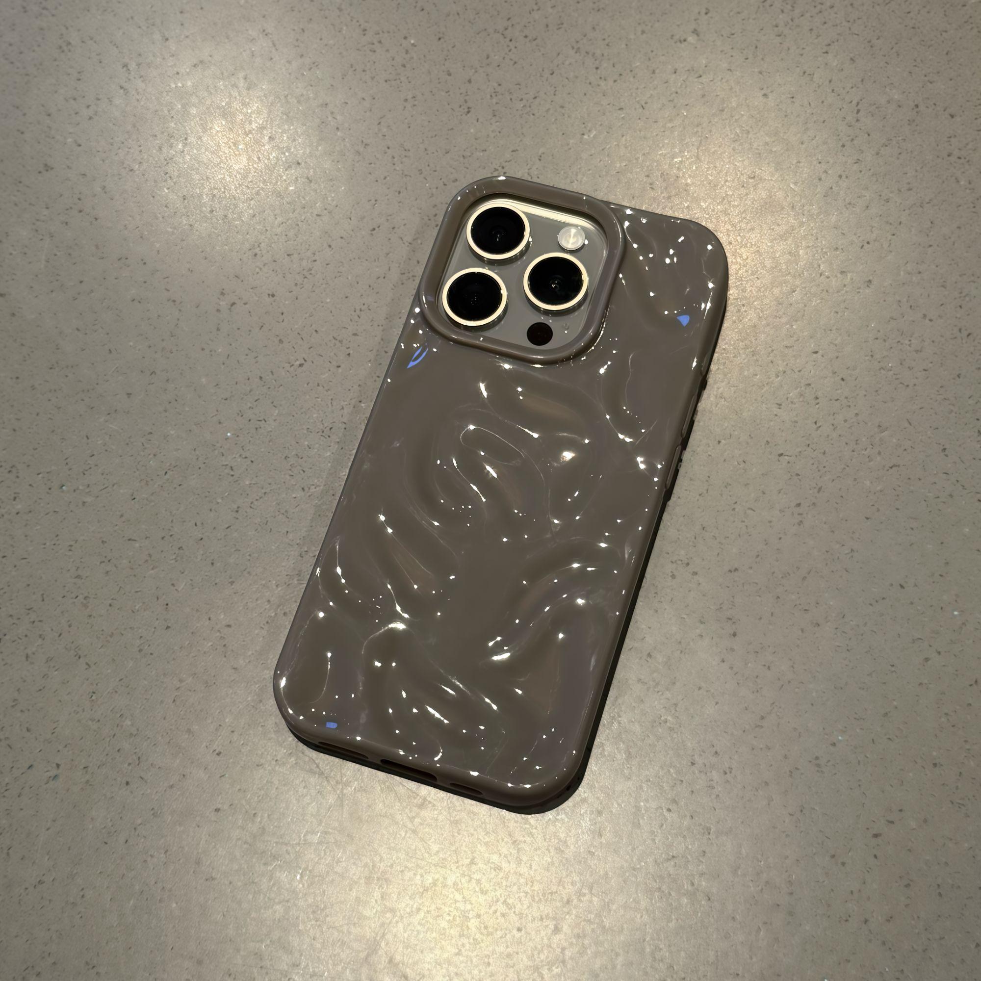 极简个性陨石纹适用苹果16promax手机壳iPhone14pro新款13高档12创意男士11保护套15promax防摔16plus纯色壳