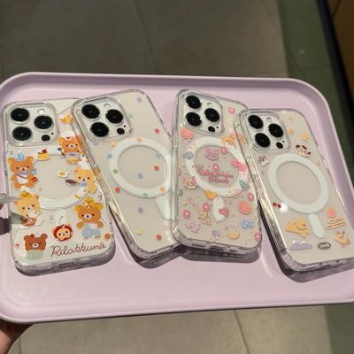 可爱趣味高级透明磁吸手机壳防摔