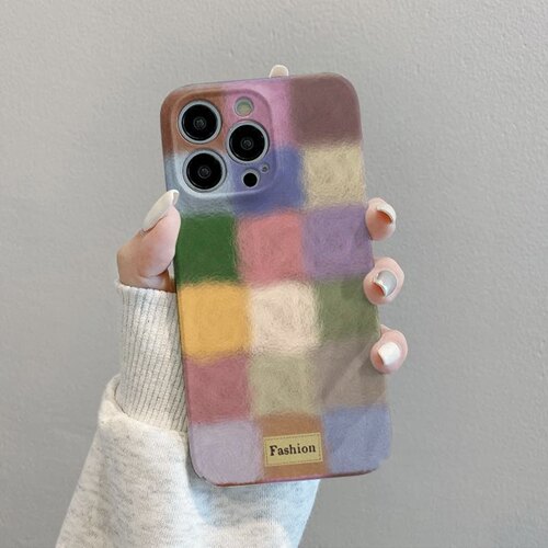 彩色格子适用iPhone16promax手机壳苹果13菲林17华为mate70pro创意vivo小米15全包oppo红米k80硬壳12荣耀300